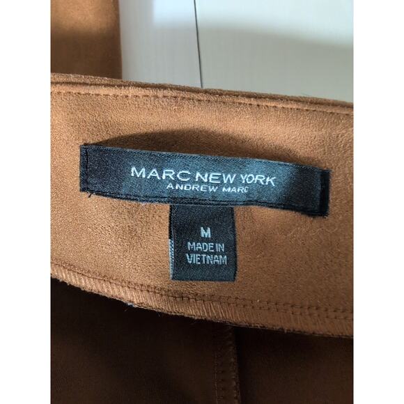 Andrew Marc Womens Pants Brown Faux Suede Stretch Pull On High Waist Small - Picture 4 of 13